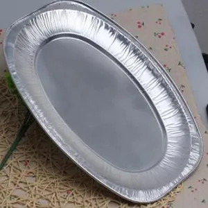 Aluminium folie Tablett Serviert eller Oval gepresste Aluminium pfanne Geschirr Geschirr für Catering Bankett partys Einweg