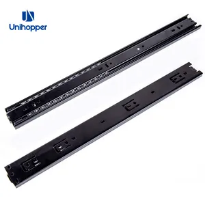 Unihopper Wholesale Furniture Hardware Cabinet Accessories 3-Fold Drawer Rail Ball Bearing Telescopic Drawer Slide