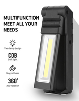 Projecteur LED COB double lampe, lampe torche, crochet magnétique, lampe de travail portable avec batterie rechargeable, indice de protection IP44