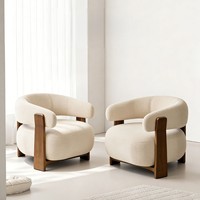 Fauteuil en bois massif de style minimaliste du milieu du siècle pour salon, hôtel, usage écologique, modulaire, une personne, bureau, maison
