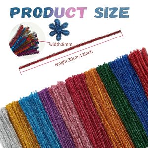 Lot de 100 bâtonnets de chenille de 8 mm pour projets de bricolage de Noël pour enfants - Product Image 3