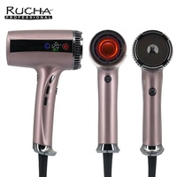 RUCHA Sèche-cheveux haute vitesse, professionnel pour salon, maison et voyages, sèche-cheveux infrarouge ionique, portable