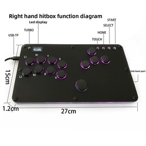 Joystick de Juego Ultrafino para Diestros, Hitbox <span class=keywords><strong>Street</strong></span> <span class=keywords><strong>Fighter</strong></span> <span class=keywords><strong>6</strong></span>, con Intercambio en Caliente, USB/Tipo-C, Logotipo Personalizado, Compatible con <span class=keywords><strong>PC</strong></span> - Product Image 2