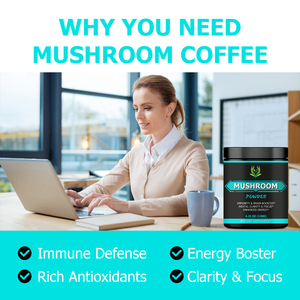 Suplemento Dietético de Polvo de Hongos con Chaga y Cola de Pavo, Apoya el Mejoramiento del Sistema Digestivo y la Concentración Mental, Bebida de Café con Hongos - Product Image 5