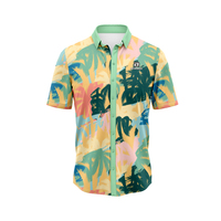 Chemise hawaïenne en satin à double boutonnage pour homme avec motif unique, vêtements de plage tropicaux pour vacances, croisière, été à Hawaii