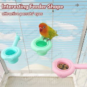 Mangiatoia per Pappagalli in PLA Ecologico, Design 2-in-1, Ciotola Biodegradabile Staccabile con Posatoio Abrasivo - Product Image 4