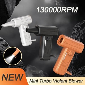 130000RPM Mini Turbo Jet Fan <b>Electric</b> Air <b>Duster</b> Adjustable Wind Speed Turbo Violent Blower Rechargeable with Light Car Cleaning - Product Image 2