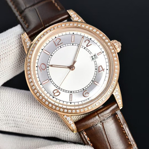 Charming High-end Custom Luminous Three-hand Date Moissanite Inlaid Sapphire Mirror Automatic Mechanical <b>Watch</b> - Product Image 5
