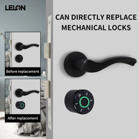 Cylindre de serrure intelligent à empreinte digitale et mot de passe, cylindre de remplacement sans perçage ni trou pour portes d'entrée et portes de bureau