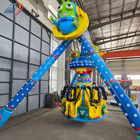 Manège Pendule Thème OVNI Extraterrestre, Petit Manège Pendule pour Parc d'Attractions, Manège Frisbee pour Enfants avec Lumières LED pour Fête Foraine
