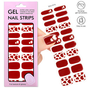 Bandes de vernis gel semi-durcies de qualité salon, application facile, effet ombré, sans lampe UV, autocollants pour ongles en gel sans UV, enveloppes pour ongles en gel - Product Image 1