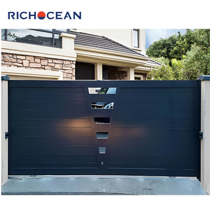 Nuevo sistema de seguridad de jardín de diseño de moda, puertas correderas de entrada de Color negro, puerta de aluminio de fácil mantenimiento personalizada - Product Image 3