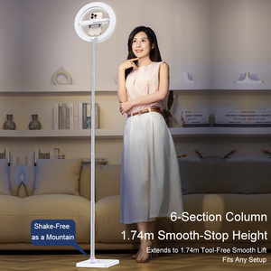 Vòng ánh sáng với nối dài Tripod đứng đèn <span class=keywords><strong>LED</strong></span> với người giữ điện thoại cho dòng Sống/trang điểm/tiktok Tương thích với tất cả các điện thoại - Product Image 2
