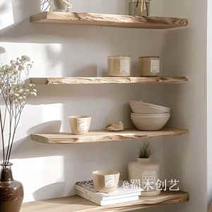 Estante de Pared de Madera Natural sin Pintar de 3 Niveles, Estilo Chic, para Almacenamiento de Cosméticos, Perfumes y <span class=keywords><strong>CDs</strong></span> - Product Image 5