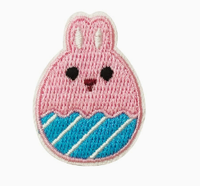 Patchs brodés de Pâques, lapin, poussin, œuf coloré, broderie sur ordinateur, applique, patchs pour vêtements de bébé, DIY