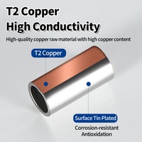 CNXI PNT série étamé T2 Tube de cuivre cosses de fil électrique épissure parallèle connecteurs bout à bout bornes non isolées pour Marine