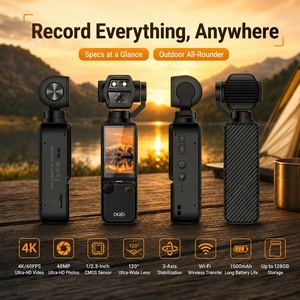 Caméras vidéo numériques 4K C9 à mise au point automatique, objectif rotatif à 180°, mini caméra de poche pour vlogging, pour la prise de vue vidéo - Product Image 3