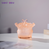 Articles de mariage de cuisine de pot de sucrier en verre de cristal de ruban