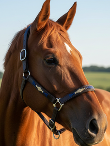 Harnais de cheval en cuir noir HM Global DD de qualité supérieure, durable, élégant, fait main, brodé au fil ciré, type polo. - Product Image 2