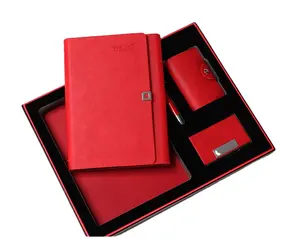 Notebook Perusahaan Mewah, dengan Pemegang Kartu Pena Logam Set Hadiah Promosi Bisnis Hadiah Set