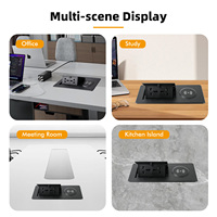 Prise de courant Schuko en alliage d'aluminium pour table, avec USB Type-C, 2/3 prises, auto-mise à la terre, 110V-250V, IP44, 10A, charge sans fil