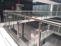 TAKA – Balustrade de balcon et d'escalier en acier inoxydable, Balustrade ronde en verre, Balustrade en verre