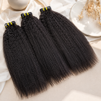 Extensions de cheveux humains bruts non traités de grade 12A, Yaki et Afro bouclés, tissage de cheveux vierges brésiliens, mèches lisses crépues, vente en gros