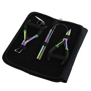 Customized Hair Extension <b>Tools</b> Kit Micro Beads Remover & <b>Crimping</b> Plier Hair Parting Ring loop with <b>wire</b> & hook <b>tools</b> with case - Product Image 1