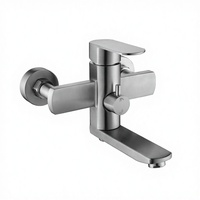 Grifo Mezclador de Ducha de Acero Inoxidable 304, Cromado, de 3 Vías, para Agua Caliente y Fría