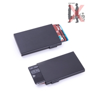 Dompet Logam ramping Rfid desain berbeda kustom tempat kartu pria dompet kartu kredit bisnis untuk pria dompet Pop up penyimpan kartu