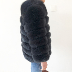 Veste d'hiver chaude en fourrure de renard naturelle Vêtements d'extérieur pour femmes Manteaux en fourrure véritable pour dames - Product Image 4