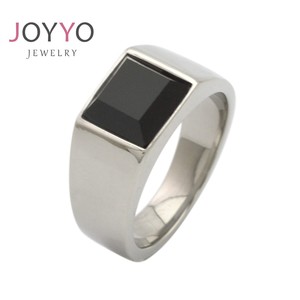 卸売 ステンレススチール ドゥルージー アゲート リング ブラックオニキス ストーン ゴールド/シルバープレーテッド メンズ - Product Image 6