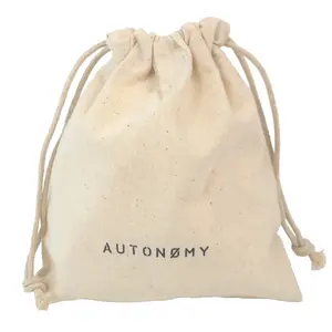 Natural Color Cotton Dust Bag For Handbag With Logo Print