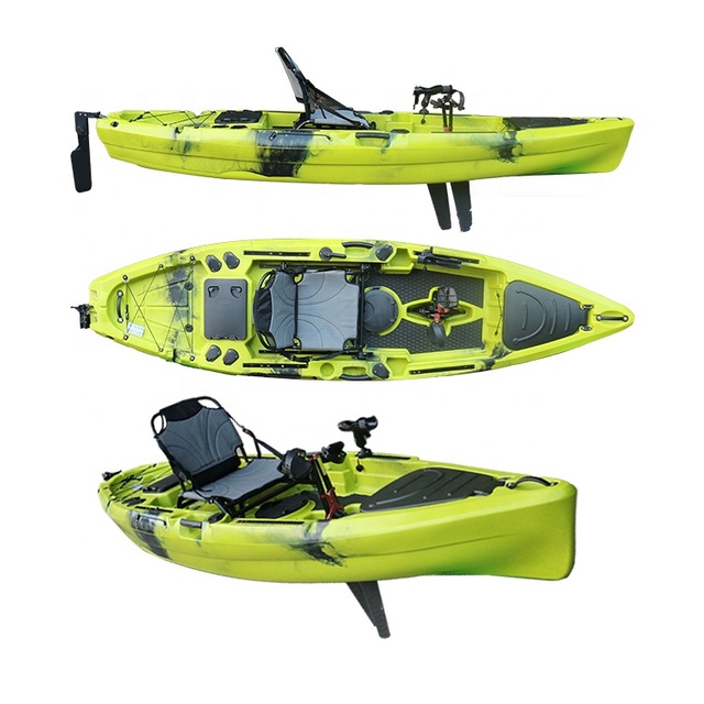 11.09' Cheap 1 Person Surfing Rowing Boat Fishing Kayak Pedal Drive Hdpe Sea Kayaks