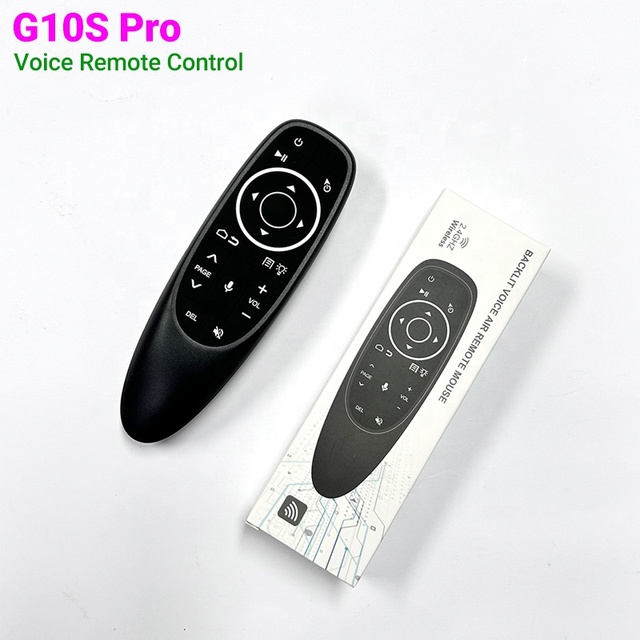 New G10S Pro Air Mouse Voice Remote Control with Backlit 2.4G Wireless Gyroscope IR Learning for Android Media Player X96