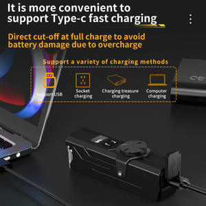 Luz de bicicleta Q03 LED recargable con batería de 2600 mAh, resistente al agua IPX5, con pantalla digital para bicicleta de montaña - Product Image 3