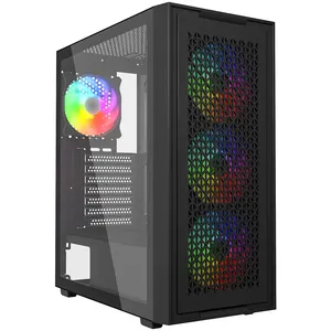 Powercase Thép + Kính Cường Lực Bán Buôn Máy Tính Chơi Game Từ Bụi Lọc Đầy Đủ Tháp PC Trường Hợp Khoa Học Làm Mát ATX Trường Hợp