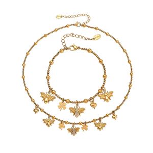 Collar con Colgante de Insecto de Circonita Cúbica y Cadena de Acero Inoxidable, Joyería para Mujer para Fiestas, Bodas y Regalos - Product Image 2