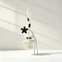 Ornement de sac esthétique gothique emo, mascotte squelette avec cordon tressé, accessoire de sac à dos Harajuku punk pour adolescents, cadeau
