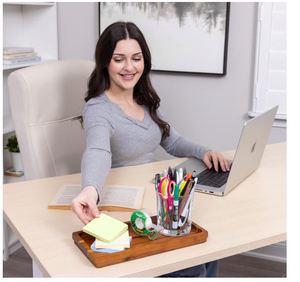 Organizador de madera de acacia personalizado, bandeja de tocador de baño artesanal para cosméticos, joyería, llave de vela de Perfume, encimera de cocina, lavabo de inodoro - Product Image 6