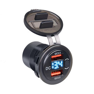 ที่ชาร์จแบตในรถแบบ <span class=keywords><strong>USB</strong></span> Dua QC3.0กันน้ำได้สำหรับรถ12V/24V - Product Image 1