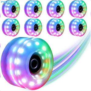 Roda Skateboard <span class=keywords><strong>Roller</strong></span> Skate SeeMore Bearings, Dipasang Empat Lampu, Baris Ganda, Menyala - Product Image 1