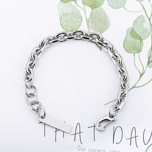 Men's <b>Titanium</b> Steel Chunky <b>Chain</b> Bracelet Geometric Punk Style Biker Jewelry Fashion Accessory - Product Image 3