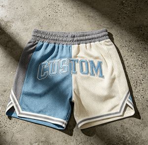 Custom Fashion Men's Vintage Board Shorts 100% Polyester Mid Waist Breathable <b>Elastic</b> Waist Basketball Shorts - Product Image 1