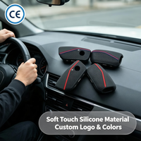 Housse de clé en silicone souple, texture nid d'abeille antidérapante, étui pliable pour clé télécommande BMW, coque de clé personnalisée