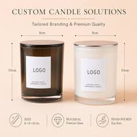 Bougie parfumée minimaliste en verre, récipient cylindrique ambré transparent avec couvercle métallique, conteneur vide pour bougie de soja faite à la main