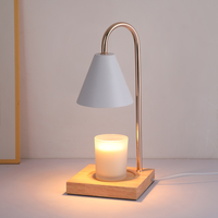 Lampe de table moderne de luxe en bois et métal avec abat-jour en métal E26 pour la fonte de cire, l'aromathérapie, la décoration de la chambre à coucher, du salon, du restaurant