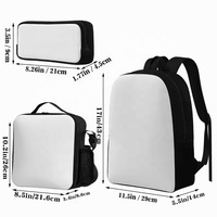 Ensemble de sacs à dos pour enfants personnalisés avec fermeture éclair géométrique, trois pièces, imperméable, sac à lunch, trousse à crayons, garçons, filles, école, logo personnalisé