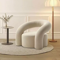 Fauteuil de loisirs incurvé en tissu bouclé velours, design italien moderne, doux et portable, pour salle à manger, maison, villa, appartement, salon