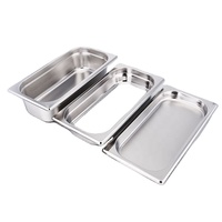 Paslanmaz çelik gastronorm pan GN 1/3 100mm gn konteyner büfe teşhir tepsisi